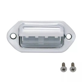 GCC 2.5" Front Rear Rectangular 4 White LED Chrome License Plate Utility Light Pair