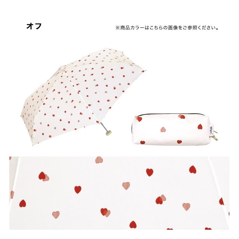 [2025] Wpc. Folding Umbrella, Drawing, Checked Heart, Mini Off Rain