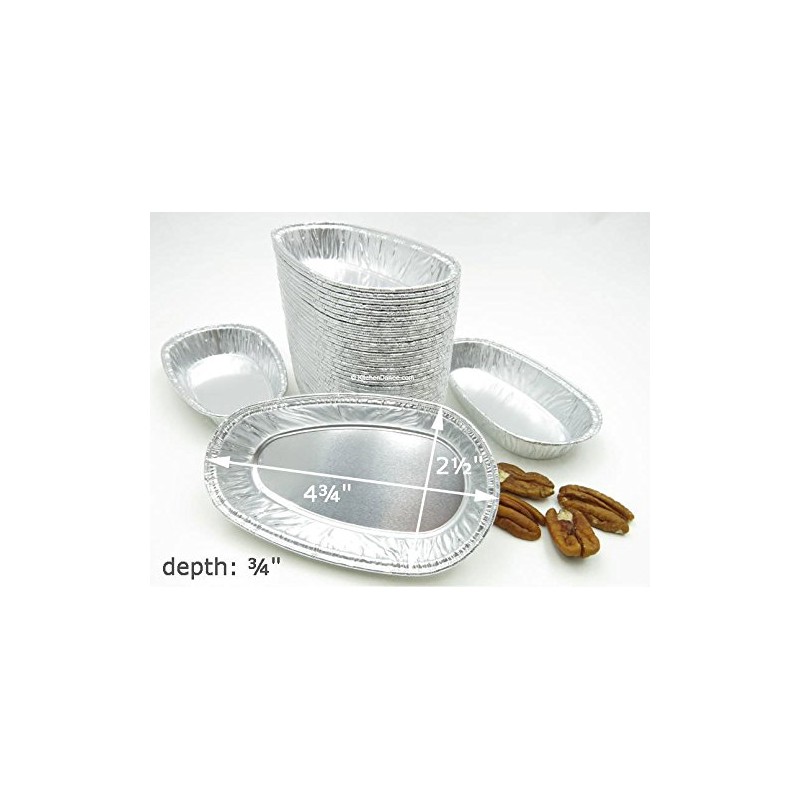 KitchenDance Disposable Aluminum Potato Shell Pan - 2.7 Ounces Oval