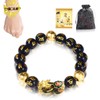 biuufish Feng Shui Obsidian Bracelet, 24k Gold Plated Change Color