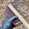 Aj Sanity USA Hand Engraved Leather Pocket Knife Folding Blade