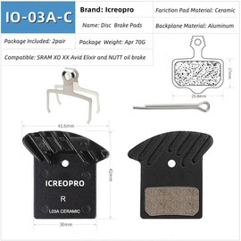 Hydraulic Disc Brake Pads with Cooling Fin, 2Pair Bicycle Brake Pads for SRAM XO XX Avid Elixir 1 3 5 7 9 R CR ER DB1 DB3 DB5 and Nutt Oil Brake (Ceramic)