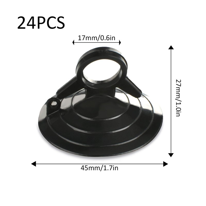 AccEncyc Suction Cups with Loops 24Pcs Window Suckers with Ring