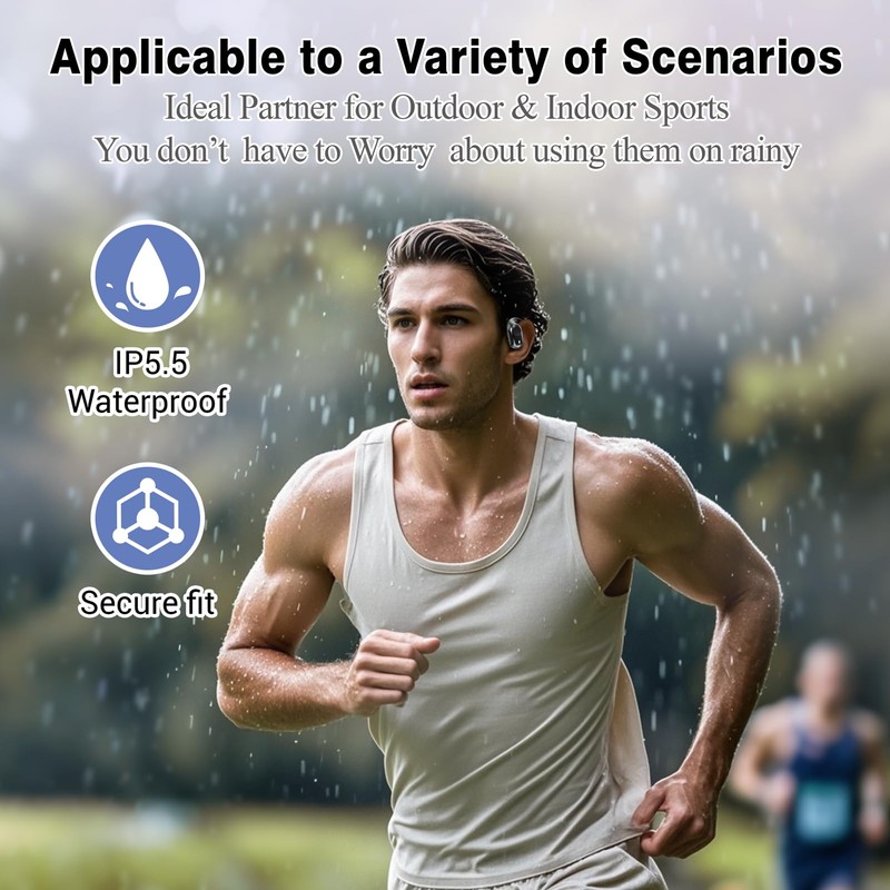 FORALES True Open Ear Sports Headphones, OWS Bluetooth 5.3 Earbuds