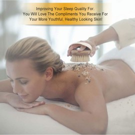 Bath Body Brush & Shower,Dry Skin Brushing with 100% Natural Boar Bristles & 16 inches Long Bamboo Detachable Handle,Back Scrubber for Exfoliates & Stimulates Blood Circulation-by Qlben