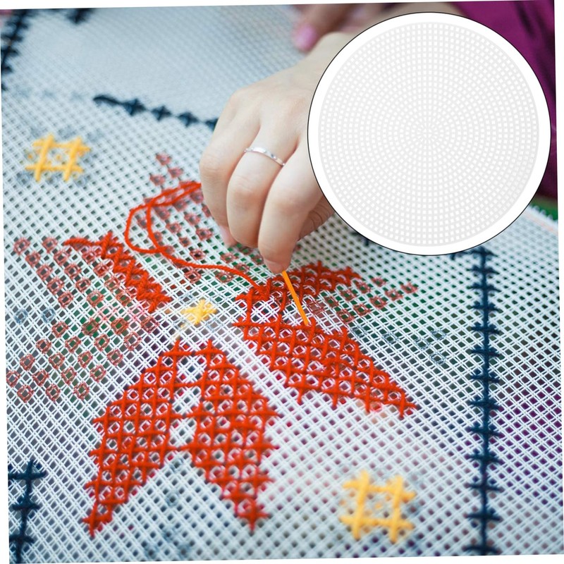 Gatuida 20PCS DIY Round Plastic Mesh Grid Plate for Cross