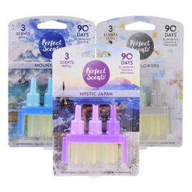 3x Perfect Scents 3 Scents Air Freshener Refill - Compatible with 3volution (Mystic Japan, Mountain Air & White Flowers)