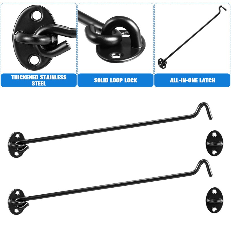 Frcolor Cabin Hooks Swivel Window Hooks with Mounting Screws 2pcs