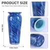 PlivBloom Blue Hand Blown Glass Vase – Tall Speckled Decorative
