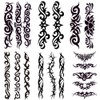 Yesallwas 6 Sheets Tribal fake Tattoos Small Temporary Tattoo Black