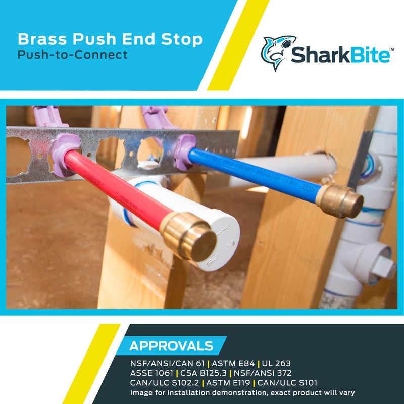 SharkBite 2 Inch Push Cap, Push to Connect Brass Plumbing