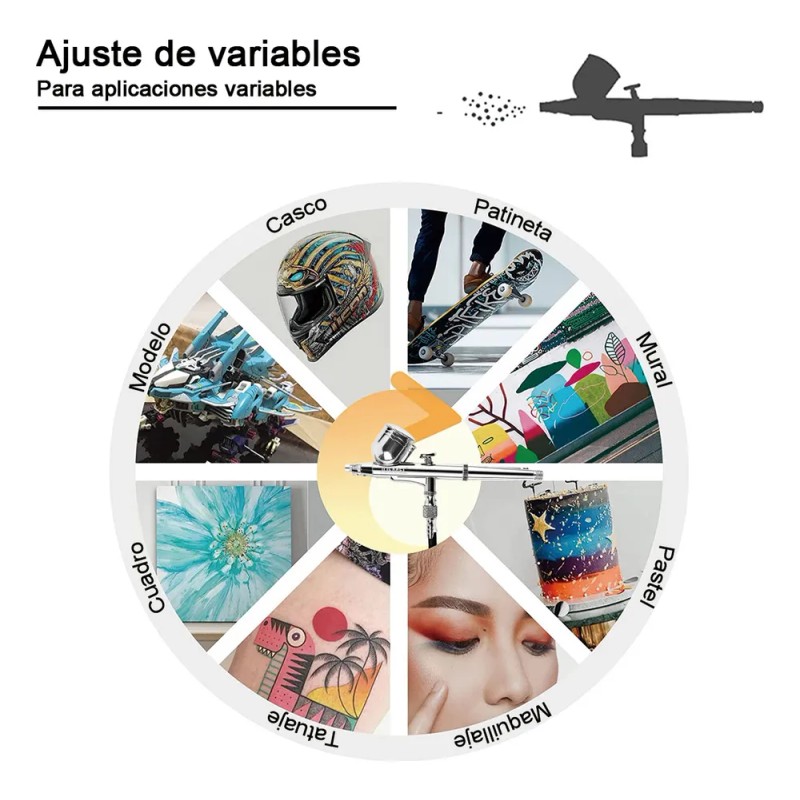 Kit Aerógrafo Juemel Multiuso Doble Acción Para De Pasteles