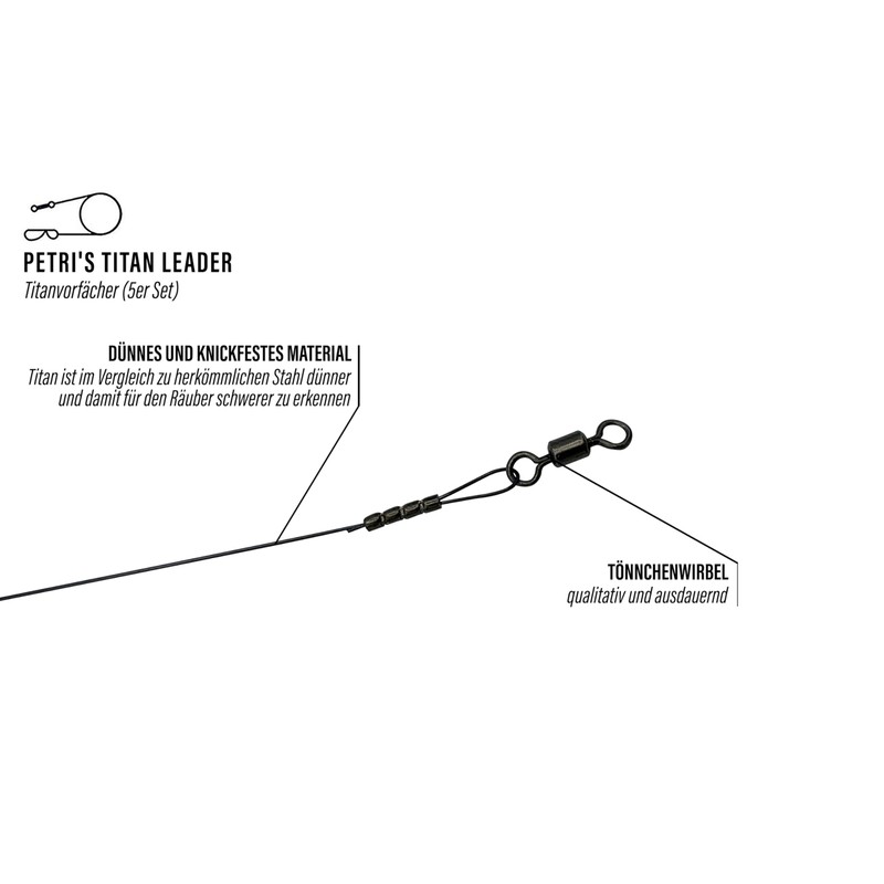 Petri's Catch Titanium Leaders 25 cm 8 kg