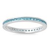 New Eternity Blue Simulated Sapphire Ring New .925 Sterling Silver