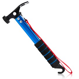 AYMQC Tent Hammer Lightweight Aluminium Camping Hammer with Hook Multifunctional Portable Hammer for Camping Outdoor Activities Blue