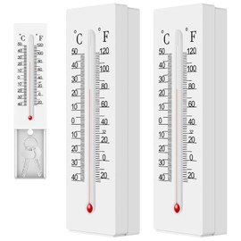 Thermometer Hidden Key Box, Hidden Key Outdoor Thermometer Decoration, Double the Security Wall-Mounted Hidden Key Box with Thermometer Decorate Design - Compartment for Outdoor and Indoor Use (2 Pcs)