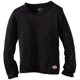 Hot Chillys Youth Peachskins Crewneck Lightweight Relaxed Fit Base Layer - Black, Large