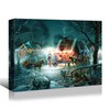 Looife Merry Christmas Canvas Wall Art, 24x18 Inch Busy Xmas