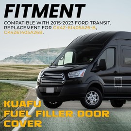 KUAFU Fuel Tank Filler Access Door Compatible with 2015-2023 Ford Transit 150 250 350 350HD Replacement for 926-382 CK4Z-61405A26-B Fuel Door Cover Black Left Driver Side