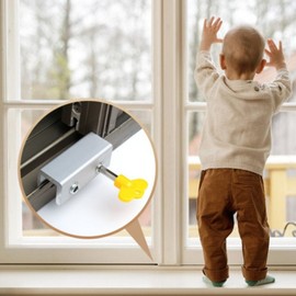 Window Sash Stopper & Safety Lock Device Sliding Small (2pc) Set 10ea