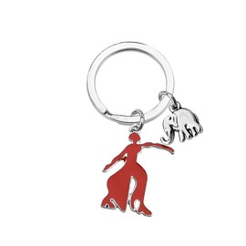 SEIRAA Sorority Gifts Elephant Charm Key Chain Jewelry for For Women Girls (Red charn keychain)