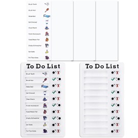 2 Pcs Checklist Board, Daily Schedule to Do List Board Plastic White Chore Chart Boards Memo Checklist Boards Portable to Do List Memo Plastic Board Chore Chart for Kids Portable Plastic Checklist with 6 Pcs Cardstocks for Kids Adults Check Items