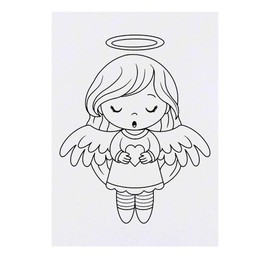 'Singing Angel Girl' Temporary Tattoo - Water Resistant, Skin-Safe, Non-Toxic Transfer (TO00080509)