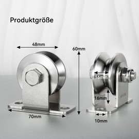 KCNOFNC Pulley with 2 Ball Bearings, V Type Pulley for 12 mm Ropes, Steel Cable, Load Capacity 500 kg, Pack of 1