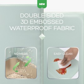 ATBOMA Cat Litter Box Enclosure,Plastic Folding Large Litter Box Enclosure Splash Guard with Litter Mat, Leak & Water Proof,No Assembly Required Pee Shields, Contain Litter,Dog Proof