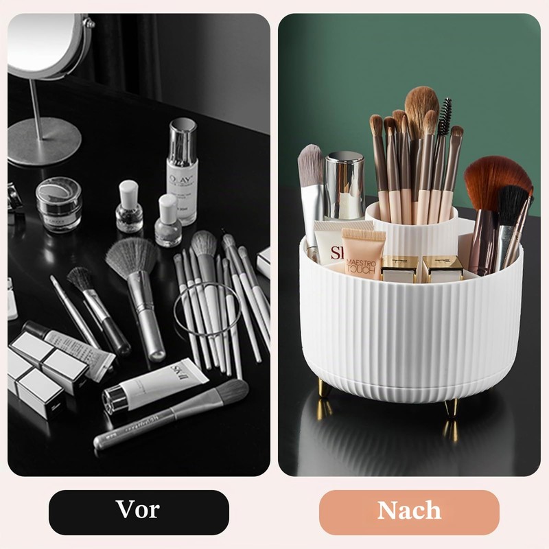 fanado 360° Rotating Makeup Organizer Makeup Brush Holder 5 Compartments