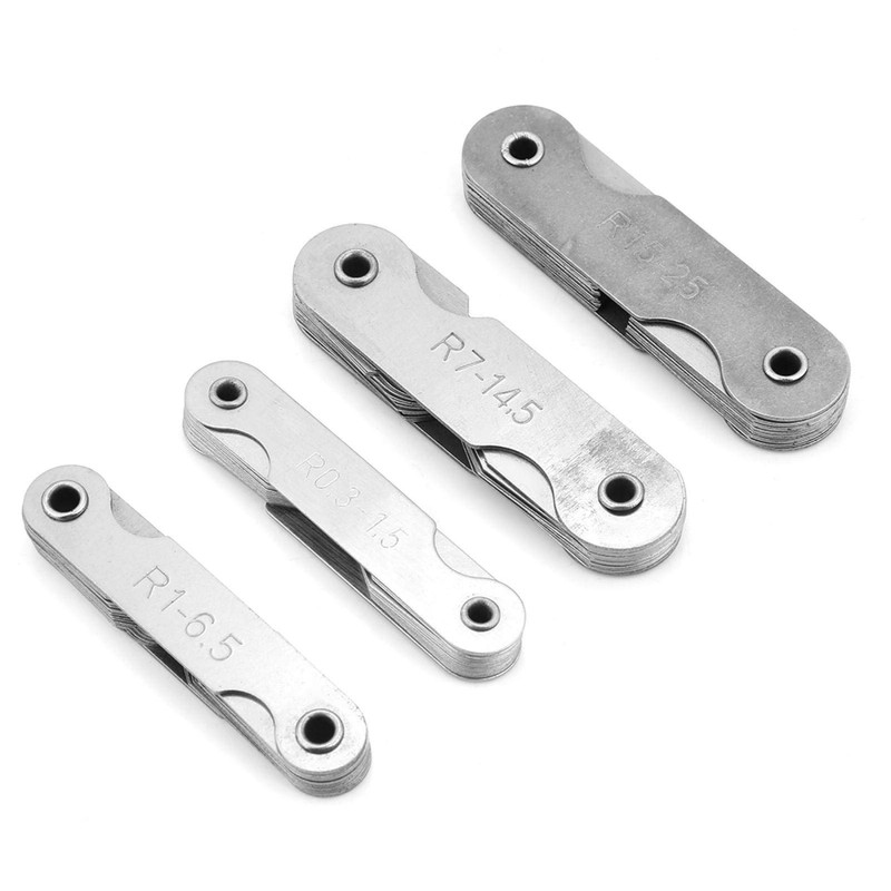 4Pcs Stainless Steel Radius Gauge, Portable Concave Convex External Internal