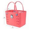 Large Rubber Tote Bag With Waterproof Zipper Pocket | Easy
