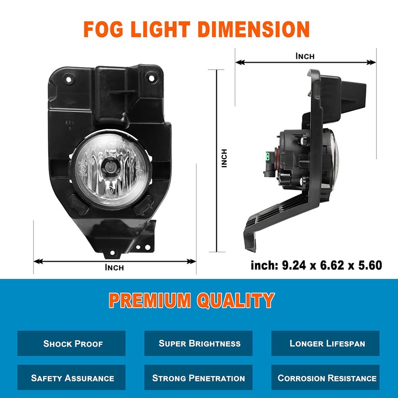 Nixon Offroad Fog Light Set for 2011-2015 Ford Explorer w/Bulb
