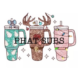 Unbranded Sublimation Print Christmas Tumblers Ready to Press Heat Transfer