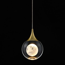 JoollySun Modern Crystal Pendant Light: Mini Gold Hanging Light Fixture for Kitchen Island Bathroom