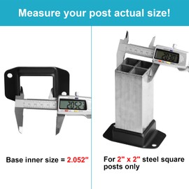 OTTFF 10 Pack Black Square Floor Flange Post Base Fits 2" x 2" Actual Size Square Tube, Deck Fence Anchor Connector, Wall Mount Rail End Bracket, Steel