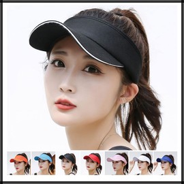White Fang CA527 Women's Visor, Sun Visor, Plain, Brim Line, Simple, Brim Length Cap, Orange