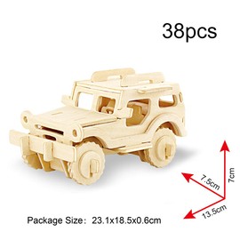 Georgie Porgy Kids Toys Construction Woodcraft Kits Wooden Model Puzzle Kits Age 8 Pack of 3 Jigsaw (Off-road Vehicle Cars Pickup Truck)