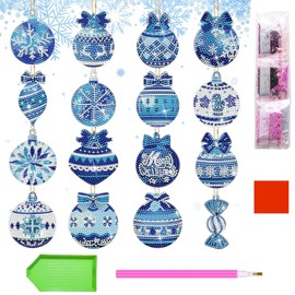 Pack of 16 Christmas Baubles Diamond Painting Christmas Pendants Diamond Painting Christmas Diamond Painting Advent Calendar Diamond Painting