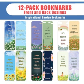 Creanoso Inspirational Garden Bookmarks (2-Sets x 6 Cards) – Great Party Favors Card Set – Epic Incentive Set Book Page Clippers – Cool Gifts for Men, Women, Teens, Bookworms – DIY Kit