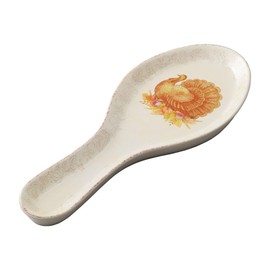 UPware Melamine Spoon Rest Spoon Holder Kitchen Utensil Holders 9.625 Inch for Kitchen Counter Dining Table (Glitter Turkey)