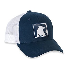 RTIC Bear Logo Trucker Hat, Breathable Mesh Back Adjustable Baseball Cap for Hiking, Fishing, Camping, Sports, Navy and Fog