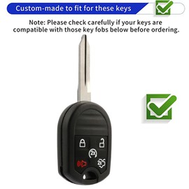 WENHENI Keyless Entry Systems Key for Ford Key Fob Cover Shell with Keychain Fit for Ford F-150 F-250 F-350 F-450 Flex Explorer Escape Ranger Fusion Econoline Mercury (5Buttons Gold-Black)