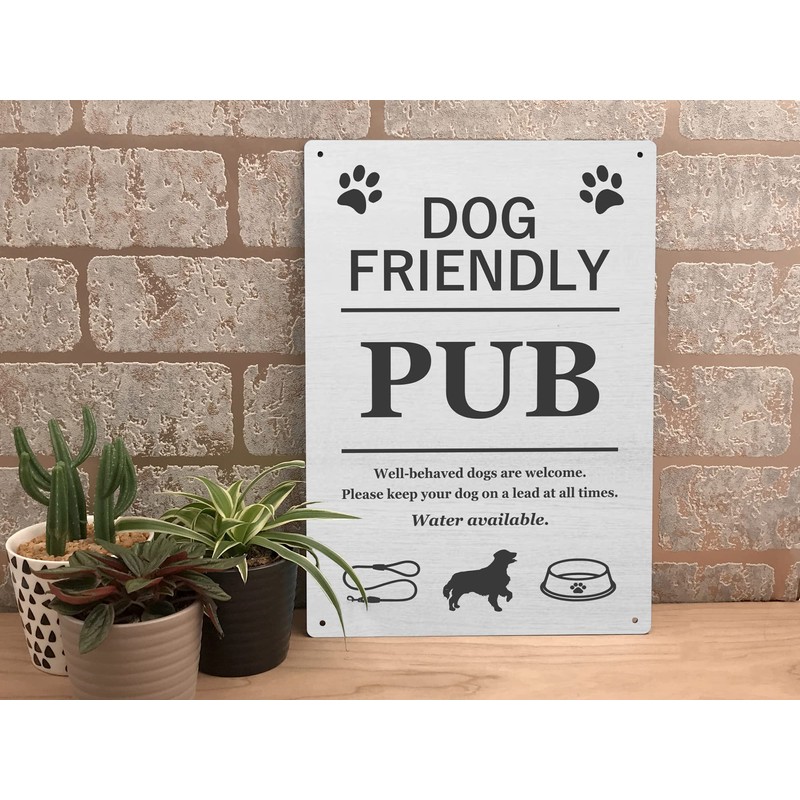 Dog Friendly Pub Printed Vinyl Waterproof Sign - Stylish and