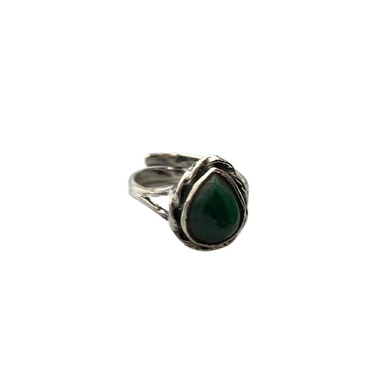 VIE Giant Teardrop Crystal Ring, Malachite