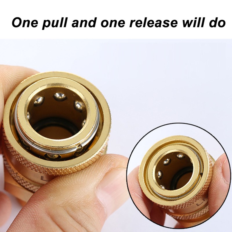 2Pcs Pure Copper M22 High Pressure Washer Fitting Adapter 3/8