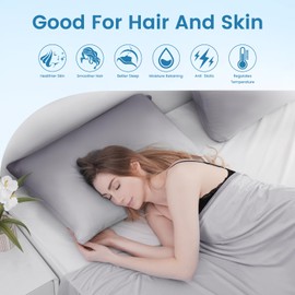 Luxear Cooling Pillow Cases, 2 Pack King Size Arc-Chill Q-max > 0.5 Gradient Cool Pillowcases for Hair Skin,Breathable Silky Cooling Summer Pillow Cover for Hot Sleepers & Night Sweats- Gradient Gray