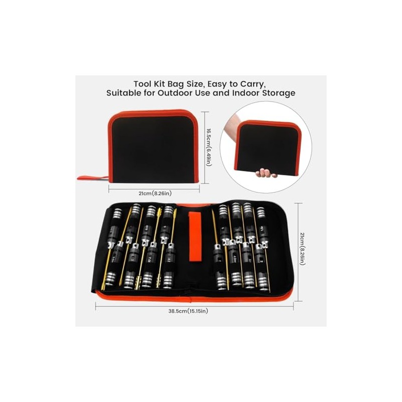 RCpow RC Car Tool Kit - 16pcs RC Screwdriver Tool