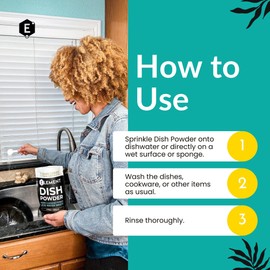 ELEMENT Dish Powder | Grease-Fighting Dish Soap | No Harsh Chemicals, Liquidless, Plastic-Free | Plant-Based Pouch (14 OZ Pouch, Island Sangria)