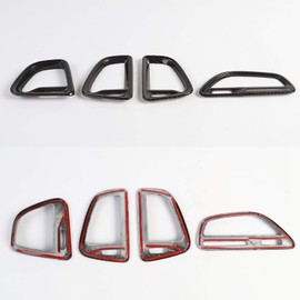 Voodonala for Challenger ABS Carbon Fiber Center Consoles AC Outlet Vent Cover Trim for 2015-2023+ Dodge Challenger Interior Accessories, 4pcs